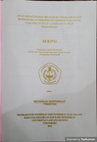 Analisis kesiapan memasuki sekolah dasar berdasarkan perspektif gender pada anak usia dini di paud generasi pilihan pekanbaru