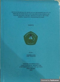 Sistem pendukung keputusan penerimaan bantuan program indonesia pintar (pip) pada sekolah dasar 102 pekanbaru menggunakan metode simple additive weighthing (saw)