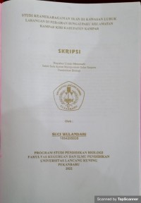 Studi keanekaragaman ikan di kawasan lubuk larangan di perairan sungai paku kecamatan kampar kiri kabupaten kampar