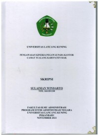 Pengawasan kinerja pegawai pada kantor camat Tualang kabupaten Siak