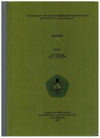 Variasi Dosis NPK Faster Terhadap Pertumbuhan Bibit Pinang (Areca catecha L.)